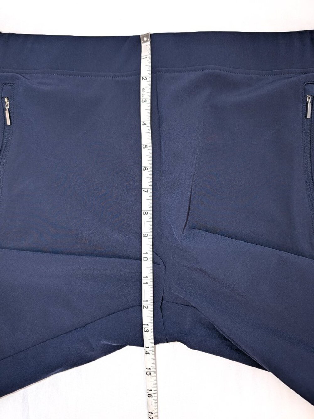 NWT Chico's | Zenergy UPF Rib Mix Ankle Pants Navy Blue Athleisure | Size US 10 - Picture 11 of 13